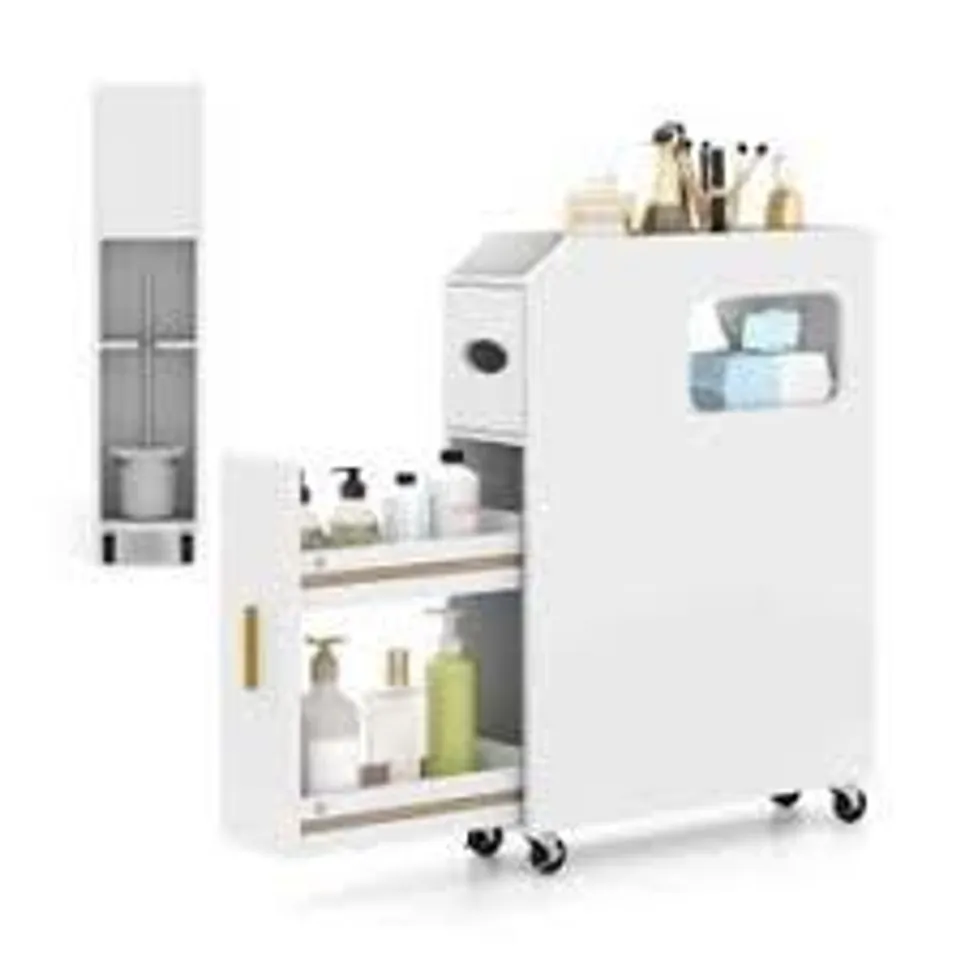 BOXED COSTWAY WHITE 16 CM SMALL BATHROOM STORAGE CABINET