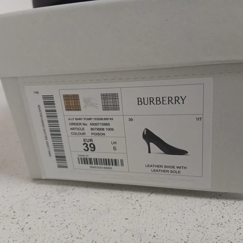 BURBERRY BURGUNDY LEATHER PUMP – WOMEN'S, UK 6 (EU 39)