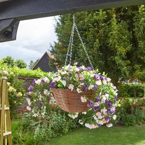 SMART GARDEN PETUNIAS ARTIFICIAL HANGING BASKET 