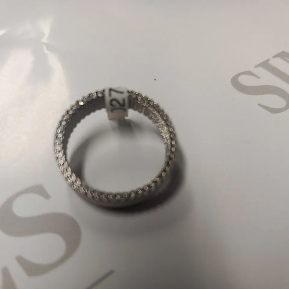 BERING STAINLESS STEEL BROAD MESH INNER RING SIZE 7