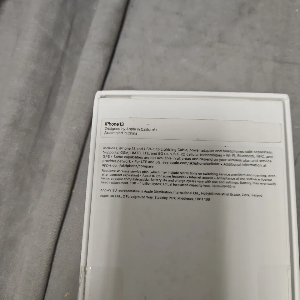 APPLE IPHONE 13 – BOXED, DAMAGED (REAR GLASS CRACKED)