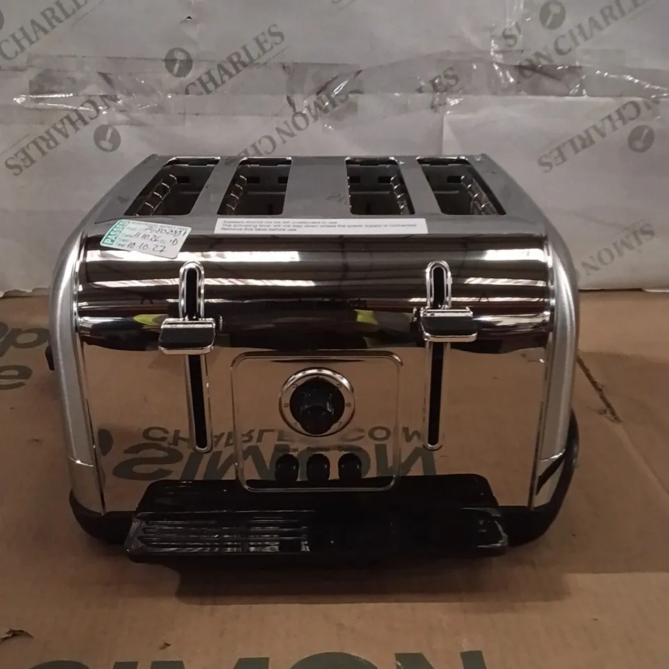 BOXED MORPHY RICHARDS 4 SLICE TOASTER - VINTAGE STEEL - 240130
