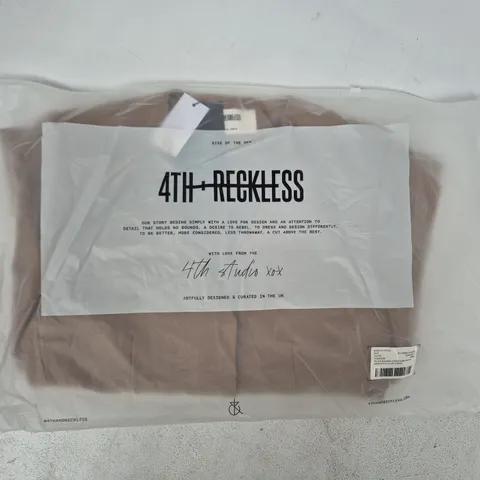 BAGGED 4TH RECKLESS CINCHED WAIST CACOON SLEEVE BLAZER CO-ORD IN BROWN SIZE UK 6