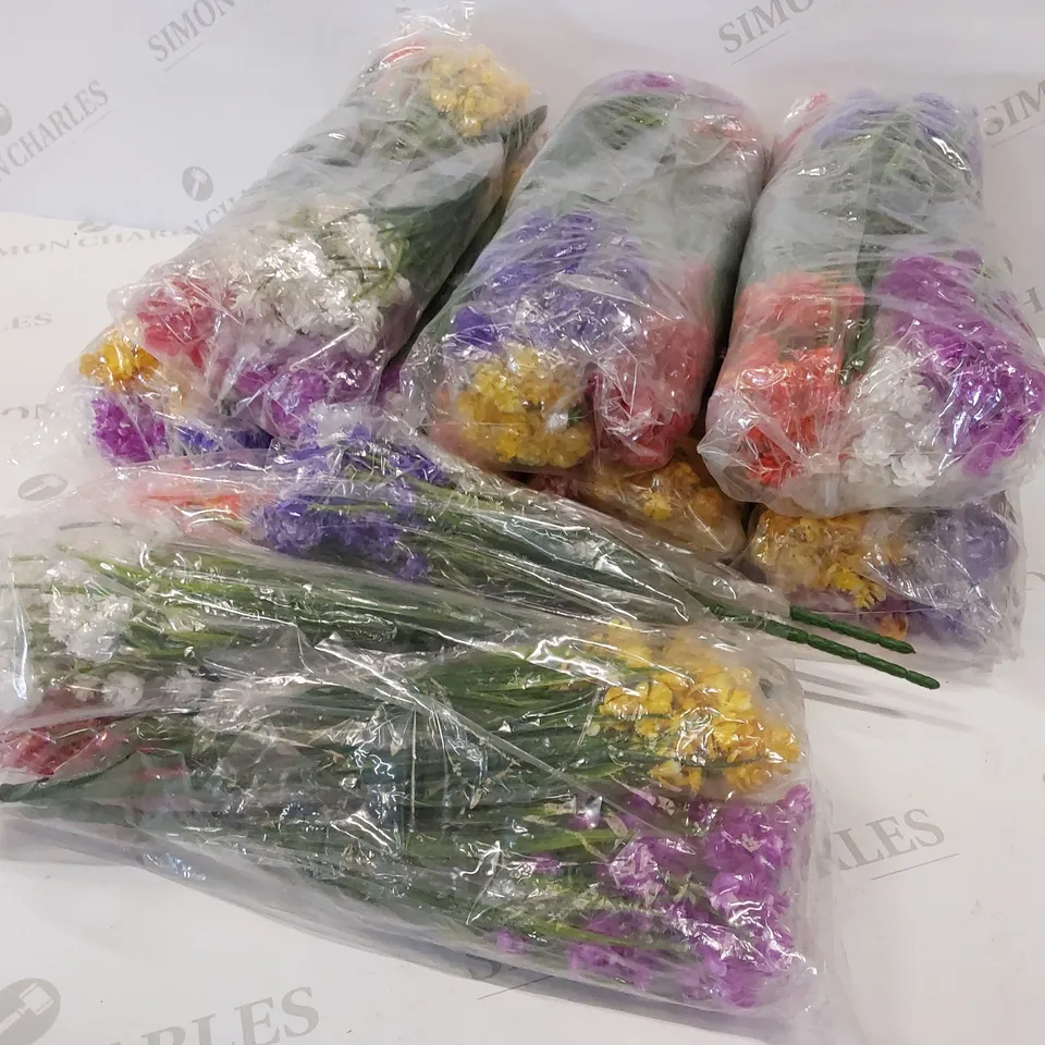 8 PACKS OF BRAND NEW ARTIFICIAL FLOWER BUNDLES
