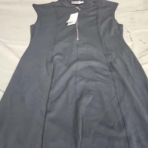MINT VELVET NAVY ZIP FRONT JERSEY DRESS - SIZE L