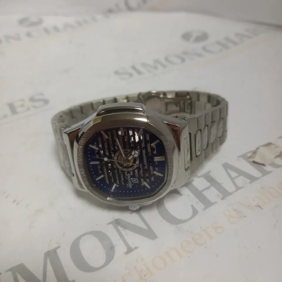 MENS VONLANTHEN AUTOMATIC WATCH – SKELETON DIAL – STAINLESS STEEL STRAP – GLASS EXHIBITION BACK CASE