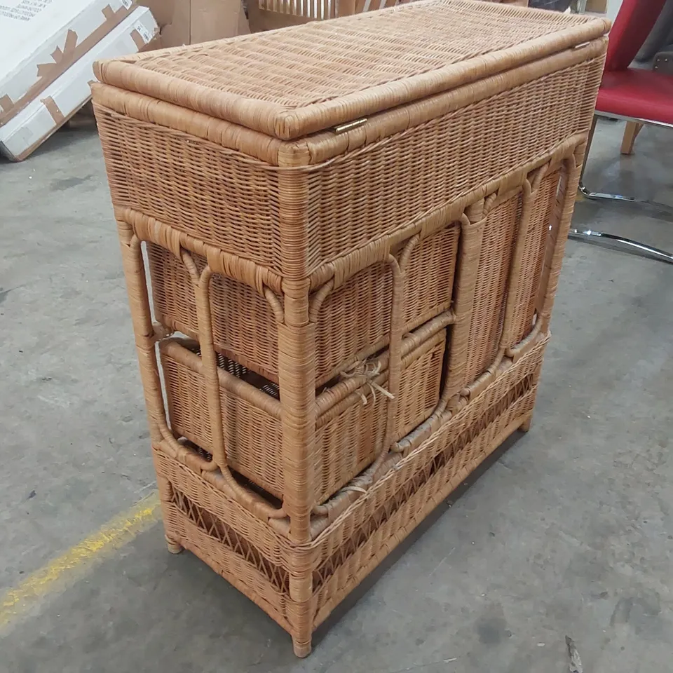 DESIGNER WICKER LAUNDRY/STORAGE CABINET