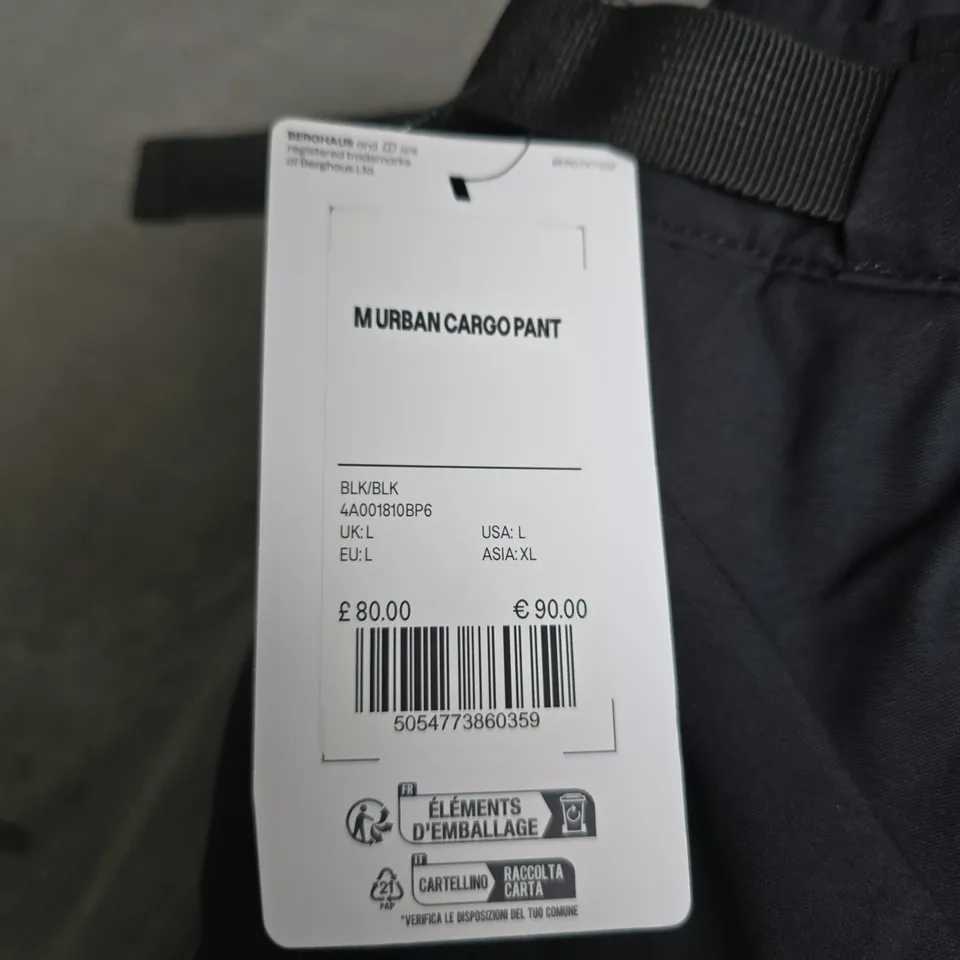 BERGHAUS URBAN CARGO PANT – BLACK – UK L