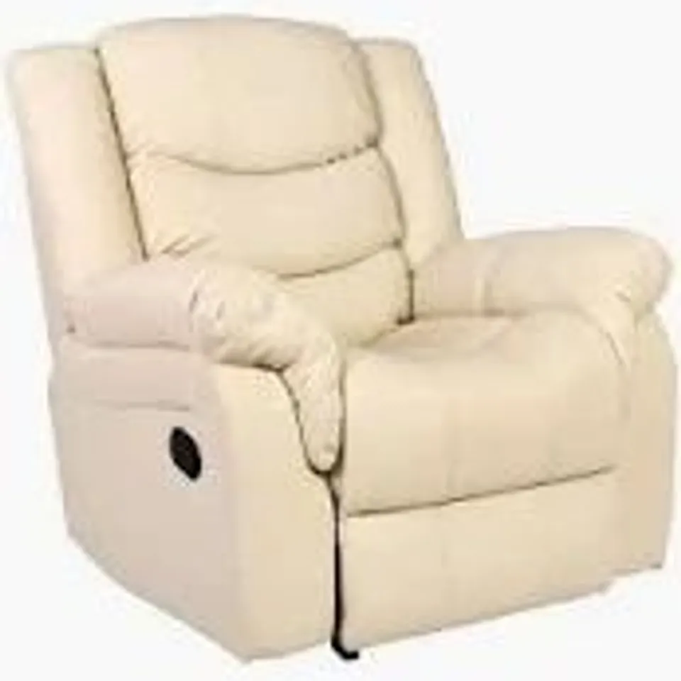 SORRENTO RECLINER ARMCHAIR, IVORY PREMIUM FAUX LEATHER
