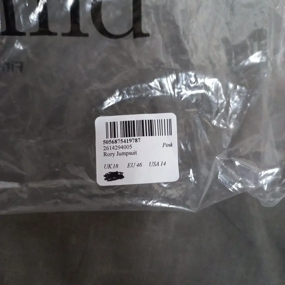 UK 18 Pink Rory Jumpsuit (EU 46, USA 14)