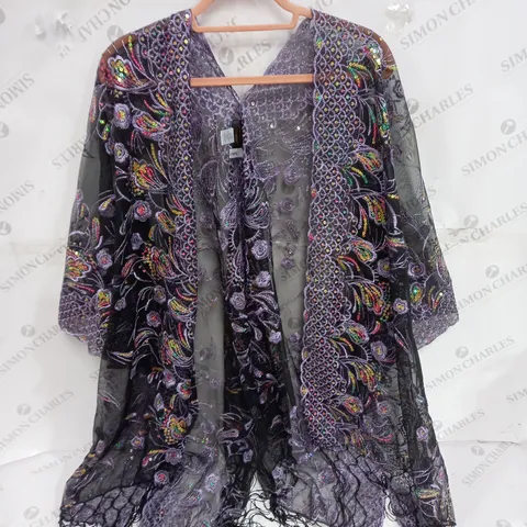 DREAMKEEPER COLLECTION SEQUINED PEACOCK ROBE IN TWILIGHT ONE SIZE
