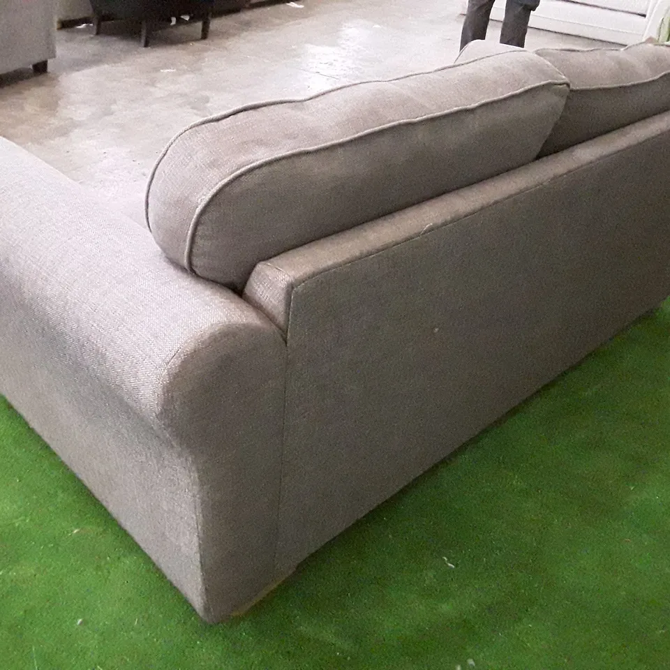 DESIGNER 3 SEATER SOFA - GREY FABRIC 