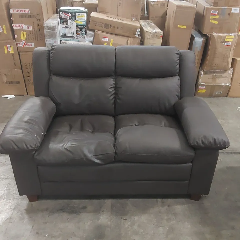 QUALITY DESIGNER 2 SEATER FAUX LEATHER SOFA