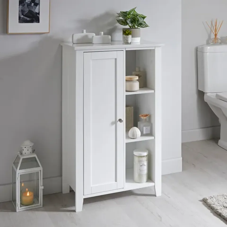 BOXED MARBLE CONSOLE UNIT WHITE