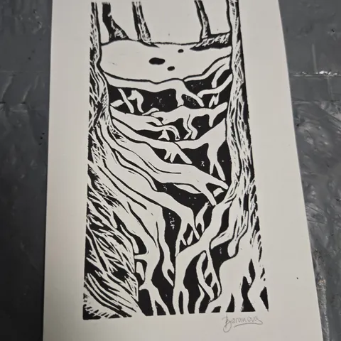 BARANOVA — ABSTRACT WOODCUT PRINT
