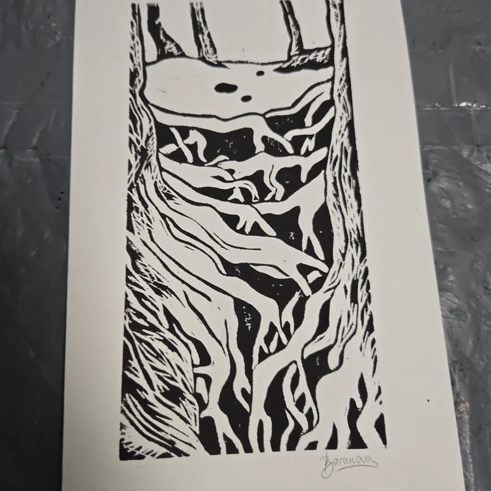 BARANOVA — ABSTRACT WOODCUT PRINT