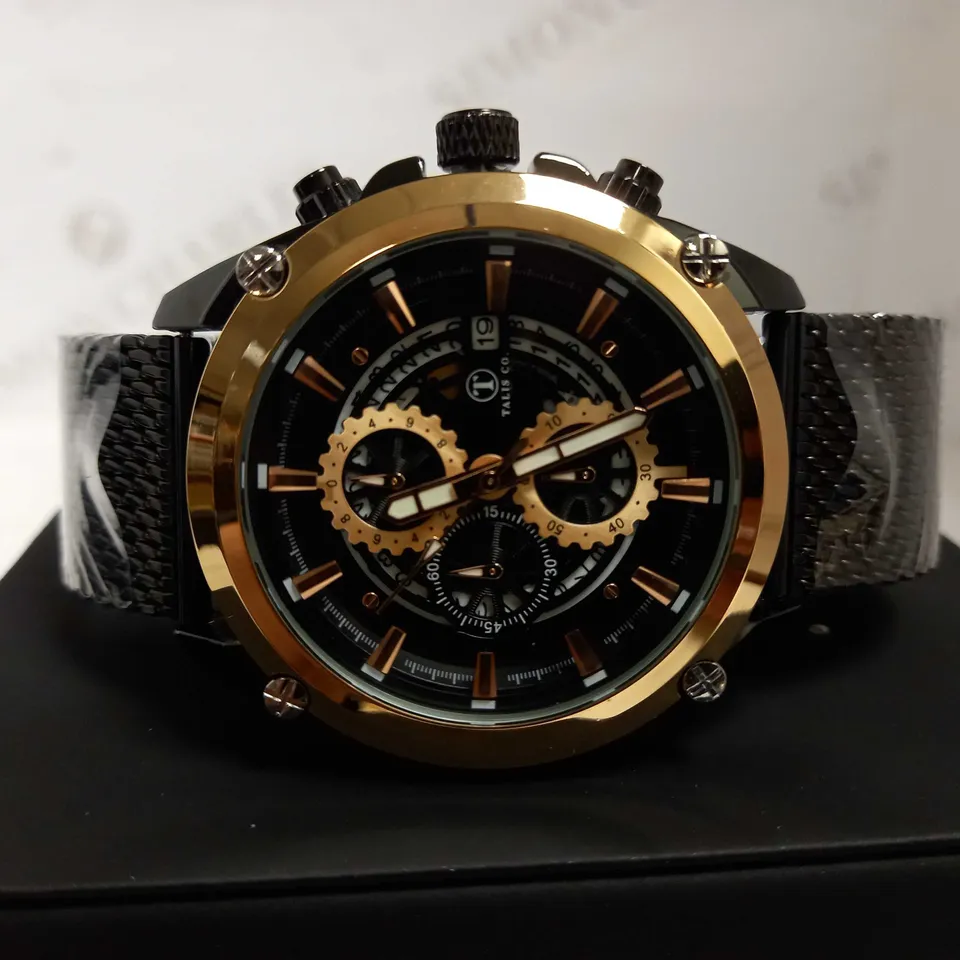 TALIS CO CHRONOGRAPH STYLE MESH STRAP WRISTWATCH RRP £550