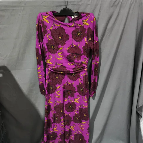 BODEN WOMEN'S PURPLE FLORAL PRINT DRESS, UK 8P (US 4P)