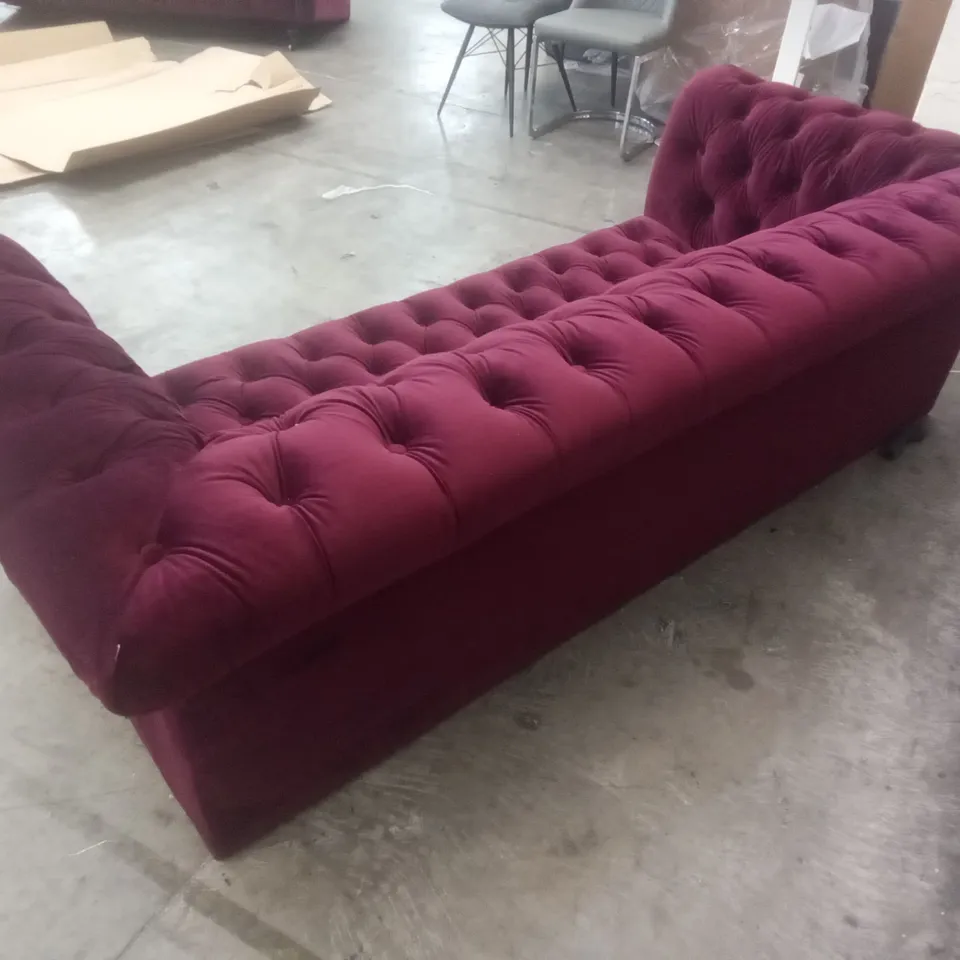 3 SEATER SOFA - WINE RED FABRIC 