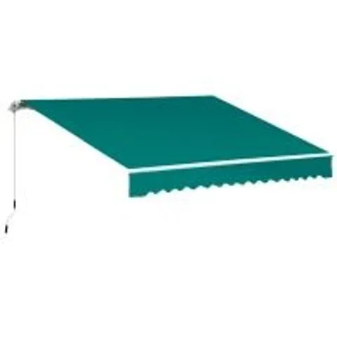 BOXED OUTSUNNY MANUAL RETRACTABLE AWNING, 3.5X2.5 M-GREEN