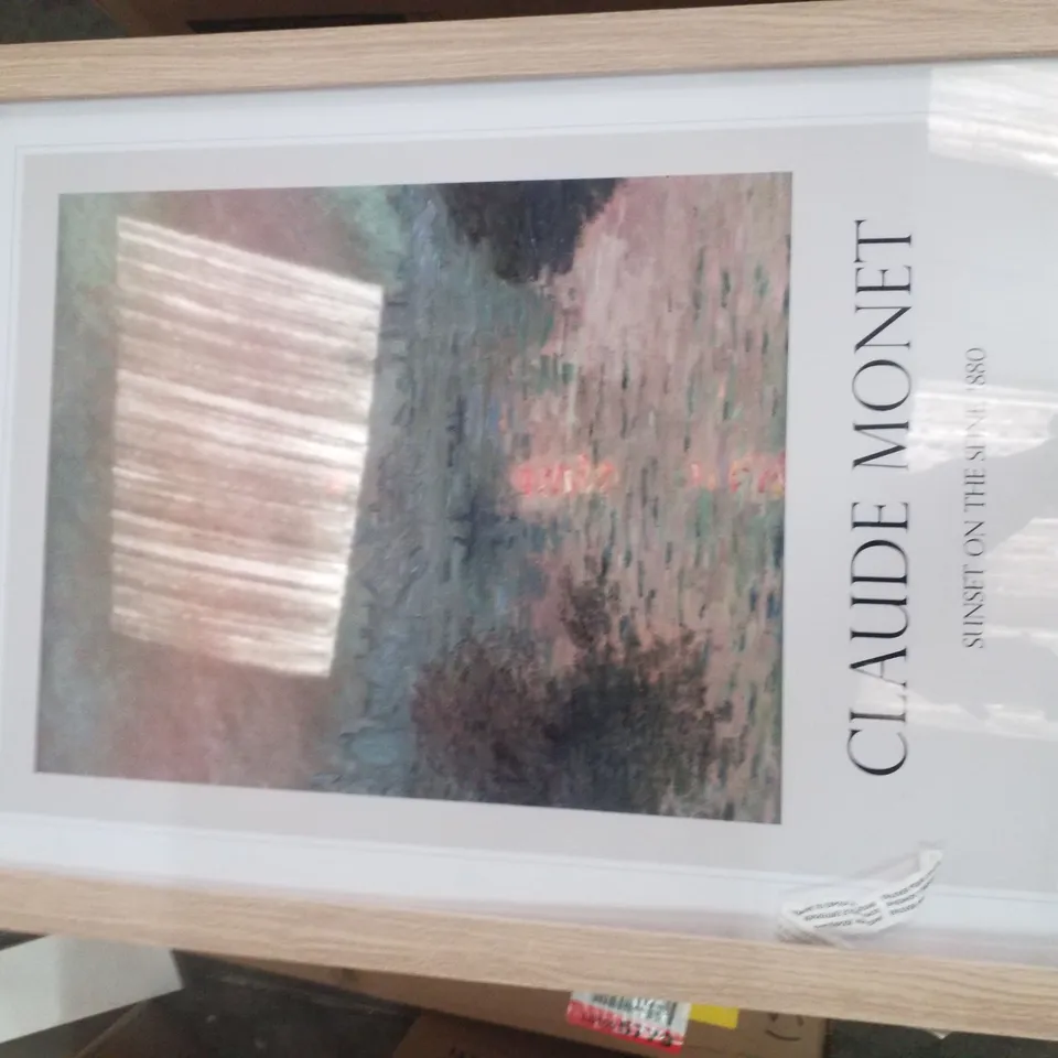 SUN SETTING ON THE SEINE BY CLAUDE MONET- SINGLE PICTURE FRAME PRINT 