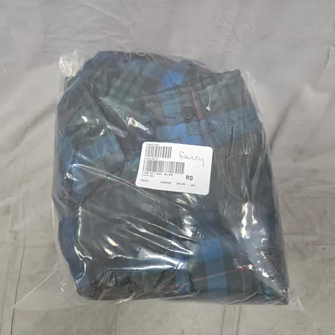 BAGGED CENTIGRADE CHECKED PRINT QUILTED JACKET IN BLUE MULTI SIZE XL