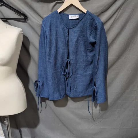 JAWDA DENIM-STYLE TOP – WOMEN'S, UK SIZE S, HANDMADE IN THE UK