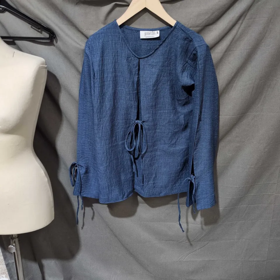 JAWDA DENIM-STYLE TOP – WOMEN'S, UK SIZE S, HANDMADE IN THE UK