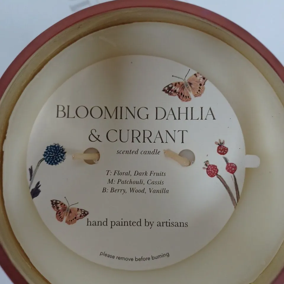 ANTHROPOLOGUE BLOOMING DAHLIA & CURRANT HAND-PAINTED SCENTED CANDLE