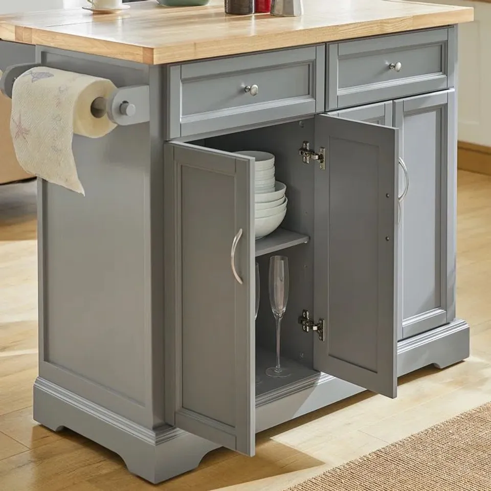 BOXED ENGLI 115CM ROLLING KITCHEN TROLLEY