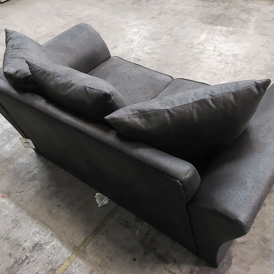 DESIGNER DURY LEATHER LOOK 2 SEATER SOFA