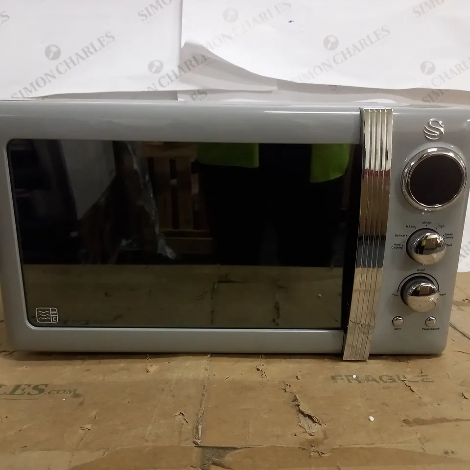 SWAN RETRO DIGITAL MICROWAVE GREY, 20 L, 800 W