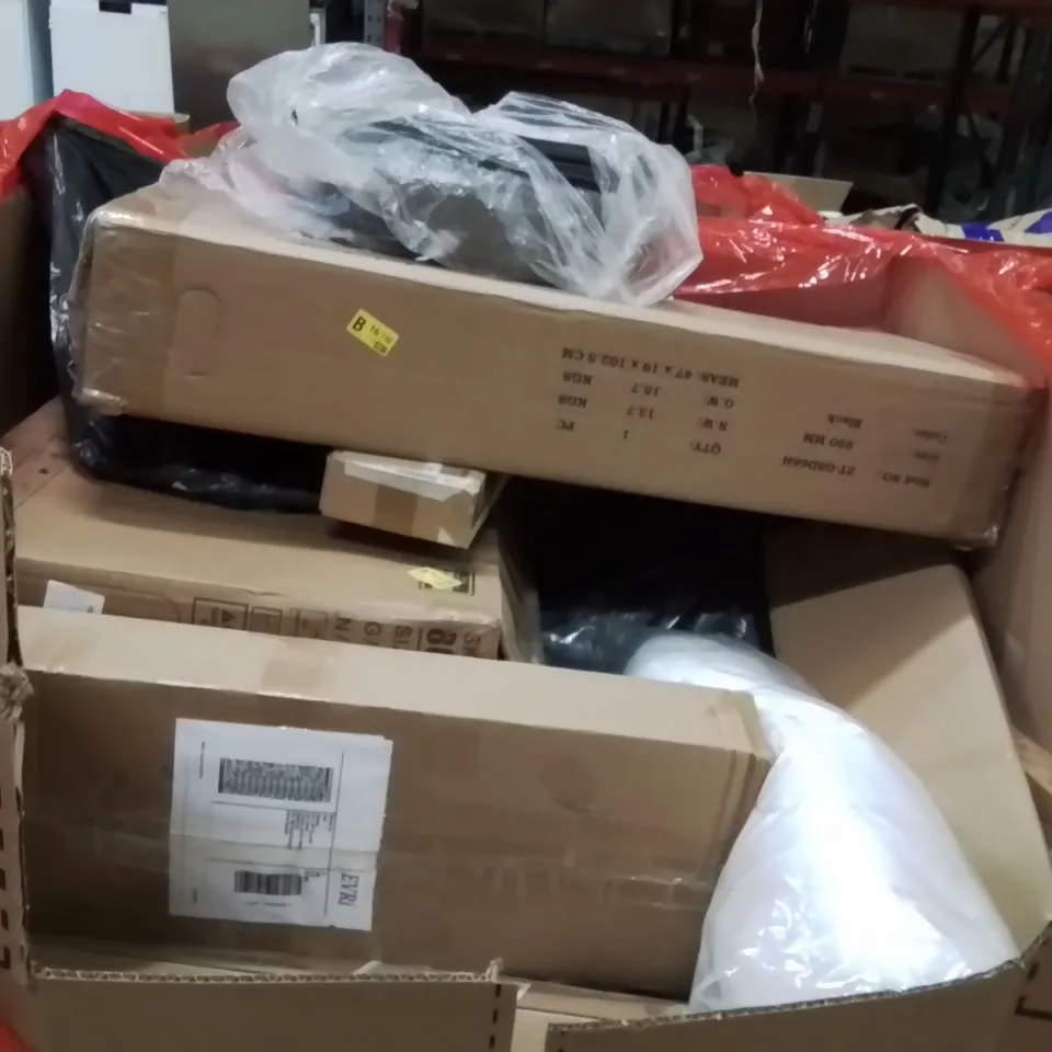 PALLET OF ASSORTED HOUSEHOLD GOODS AND PRODUCTS TO INCLUDE;STEAM MOP,TURNTABLE SYSTEM,PICTURE FRAME