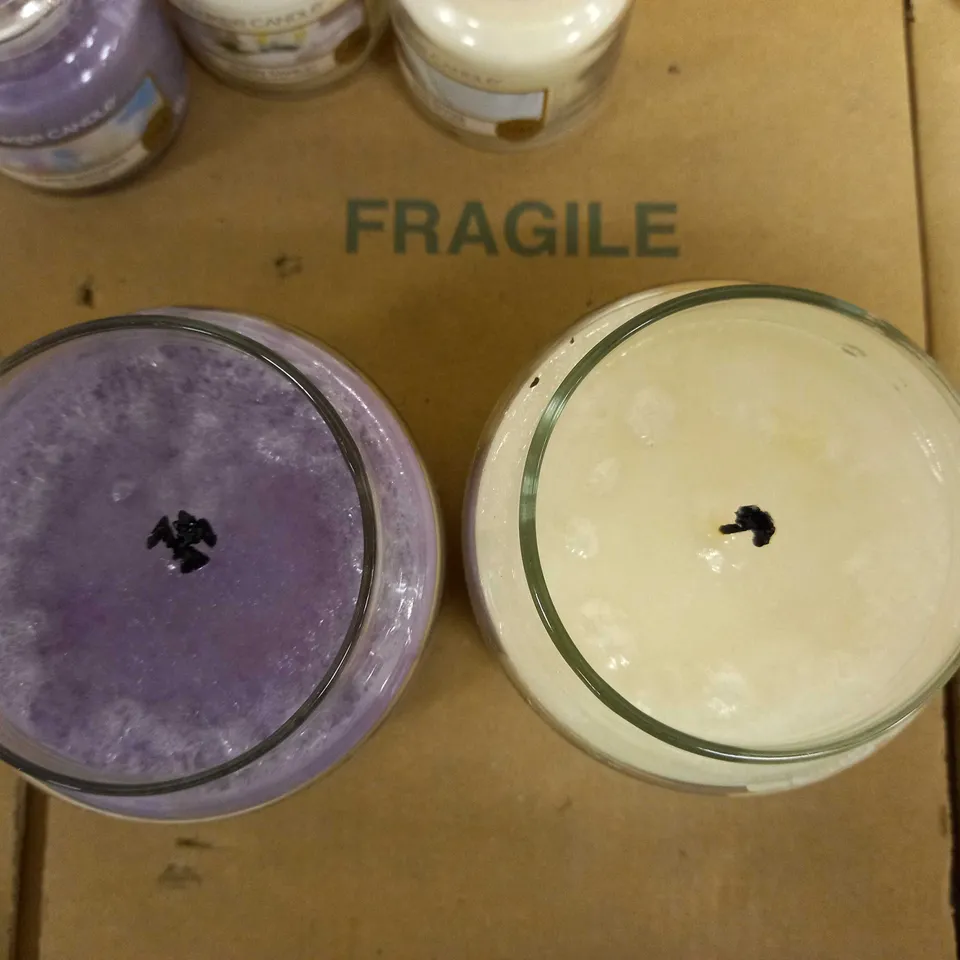 BOX OF APPROX 6 YANKEE CANDLES - SWEET NOTHINGS, SHEA BUTTER, FLUFFY TOWELS 