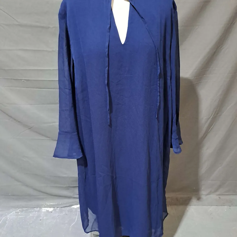 WALLIS TALL TIE SHIFT DRESS IN NAVY SIZE 18