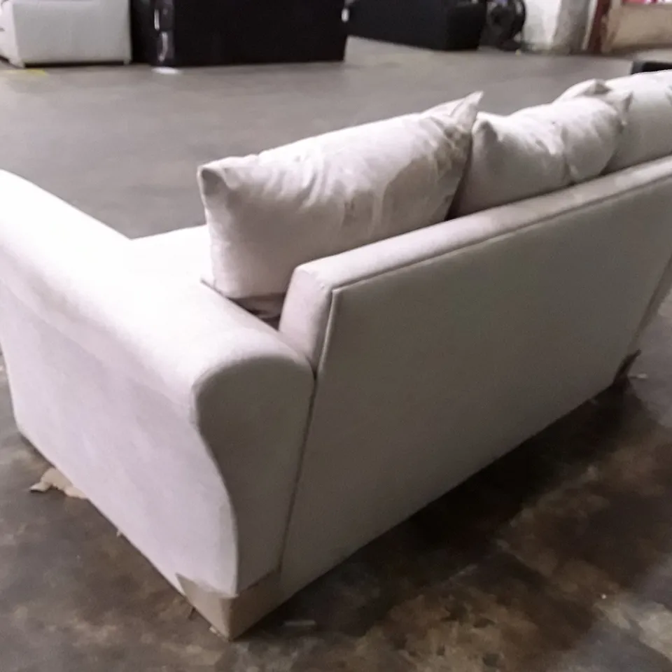 DESIGNER 2 SEATER SOFA - IVORY FABRIC