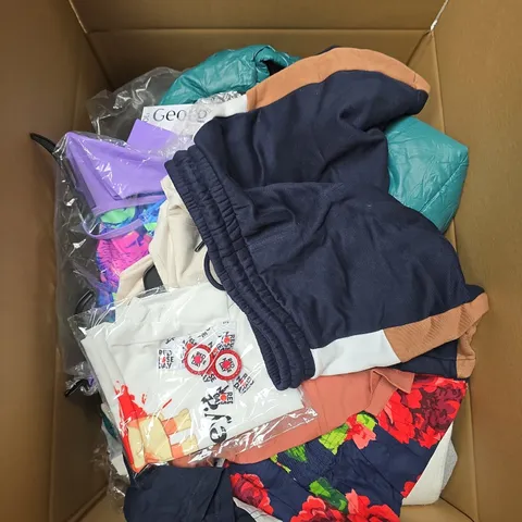 BOX OF APPROXIMATELY 25 ASSORTED KIDS CLOTHING ITEMS TO INCLUDE - TOP , SHORTS , T-SHIRT ETC