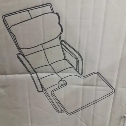 BOXED GREY FABRIC UPHOLSTERED RECLINING ARM CHAIR