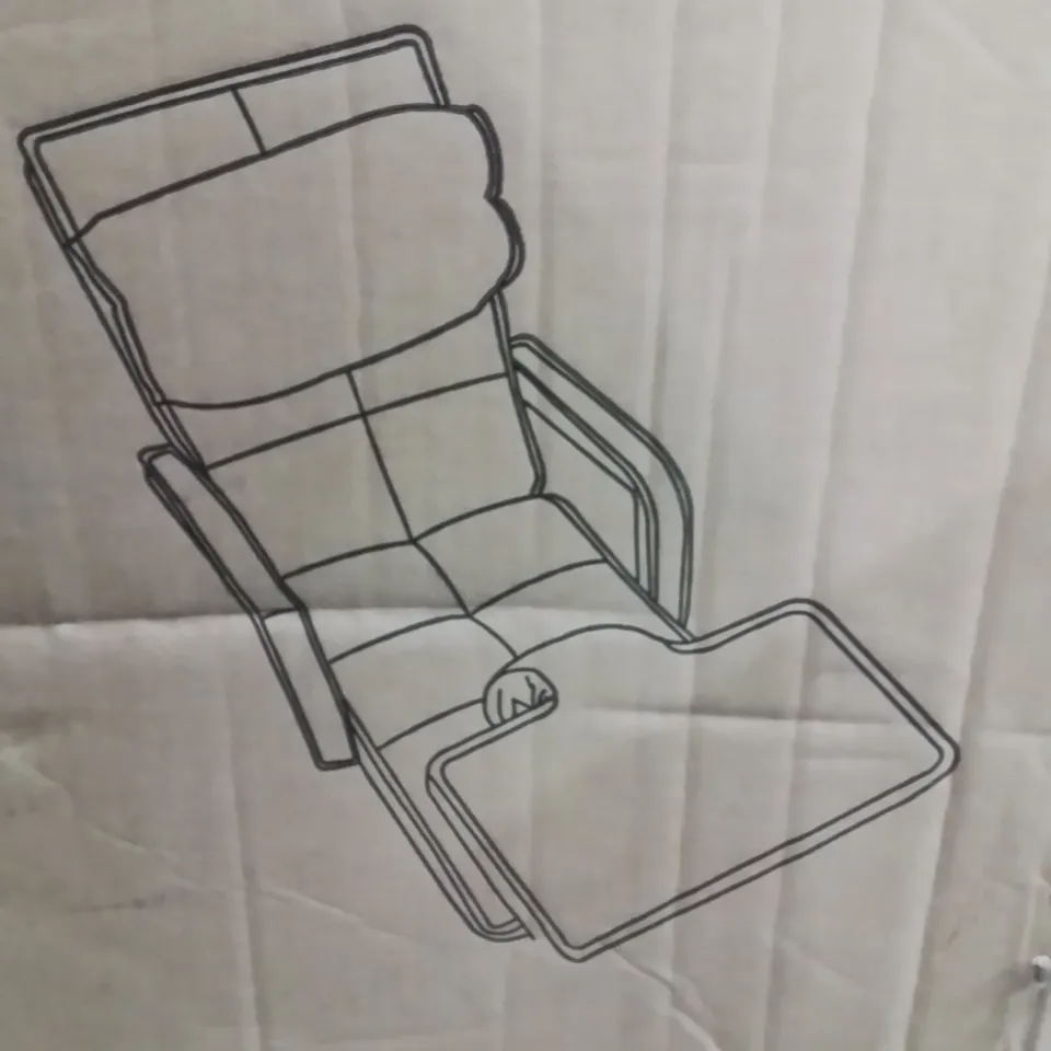 BOXED GREY FABRIC UPHOLSTERED RECLINING ARM CHAIR