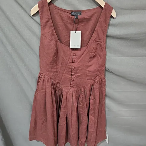 BAGGED NOBODY'S CHILD CORA MINI DRESS - SOFT BROWN, UK 8