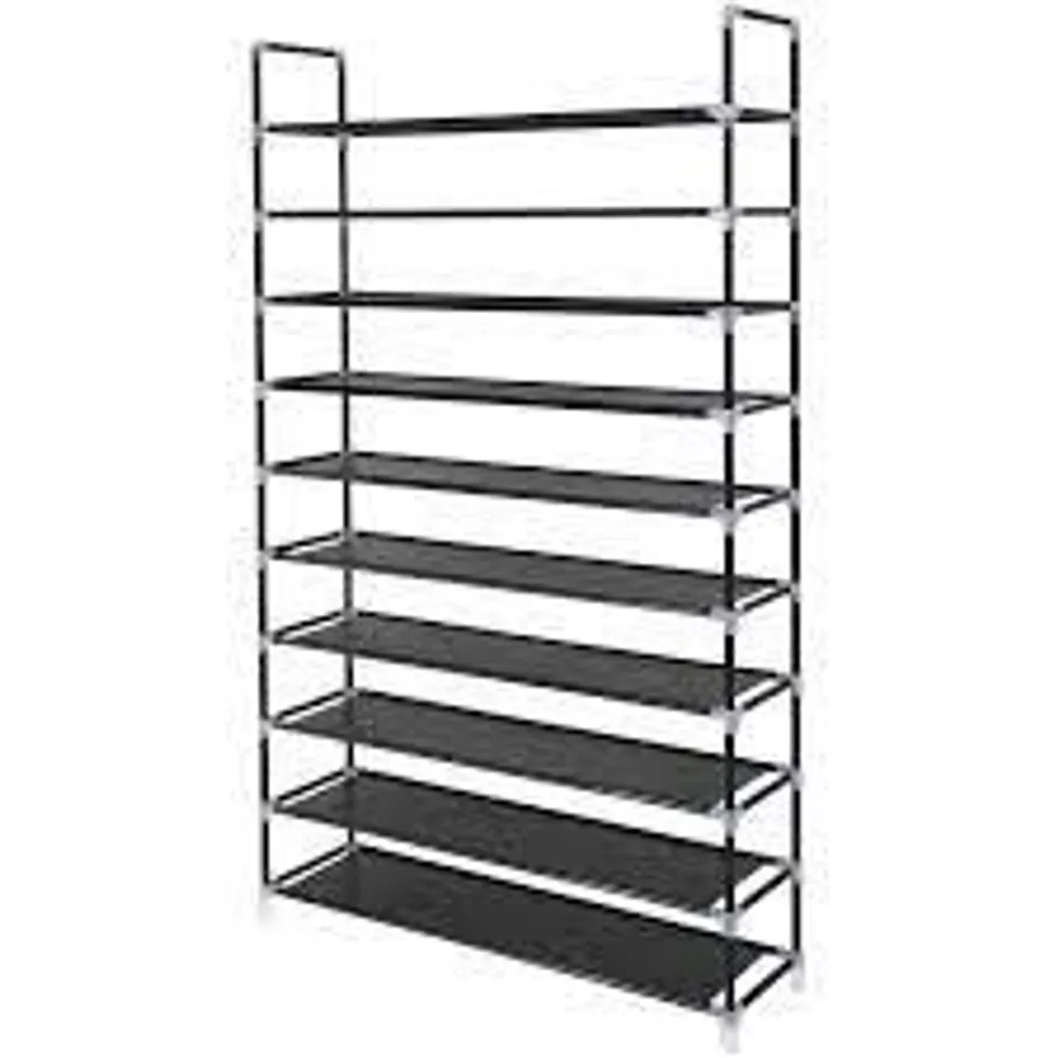 BOXED ORGANIZER STORAGE 50 PAIR SHOE RACK - BLACK