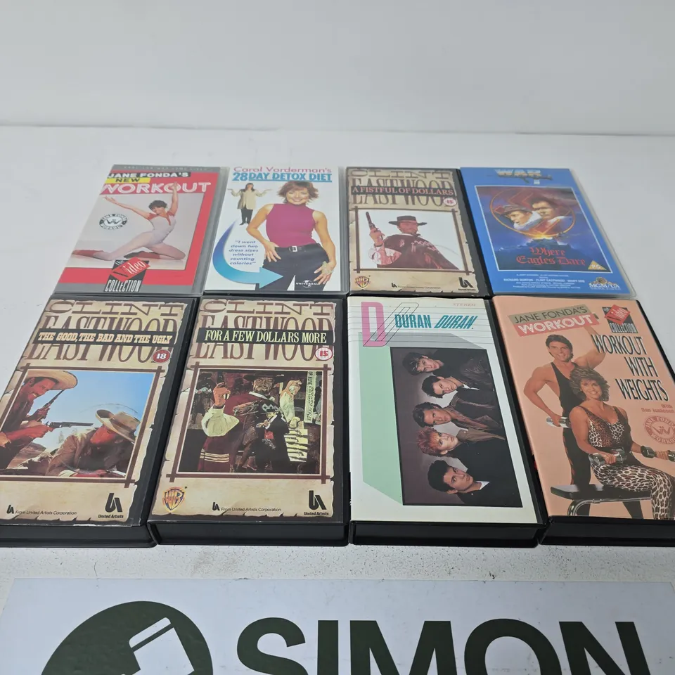 APPROX 10 ASSORTED VINTAGE VHS TAPES – FITNESS TITLES AND FILMS, IN ORIGINAL SLEEVES