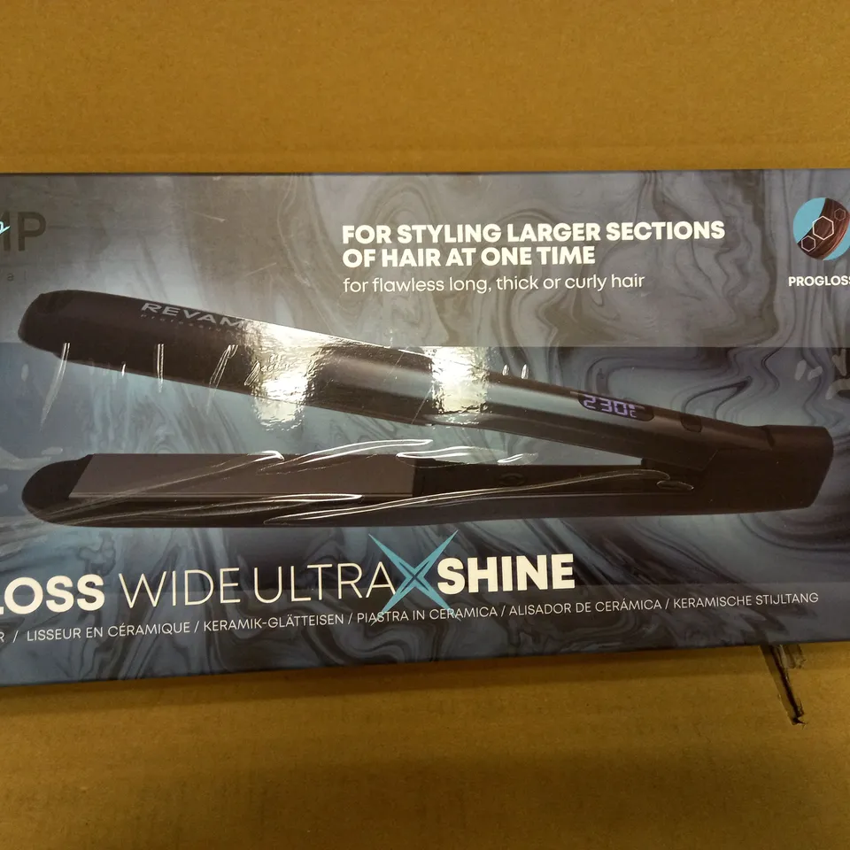 REVAMP PROGLOSS WIDE ULTRA X SHINE CERAMIC HAIR STRAIGHTENER