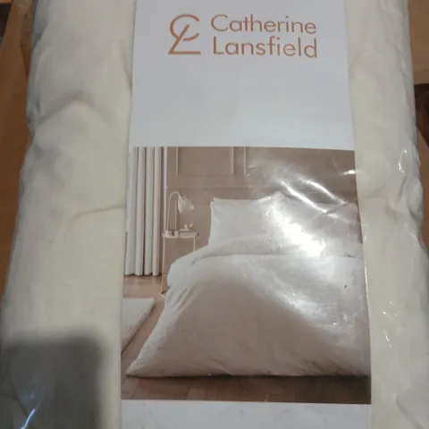 CATHERINE LANSFIELD MATT VELVET CREAM DUVET SET DOUBLE