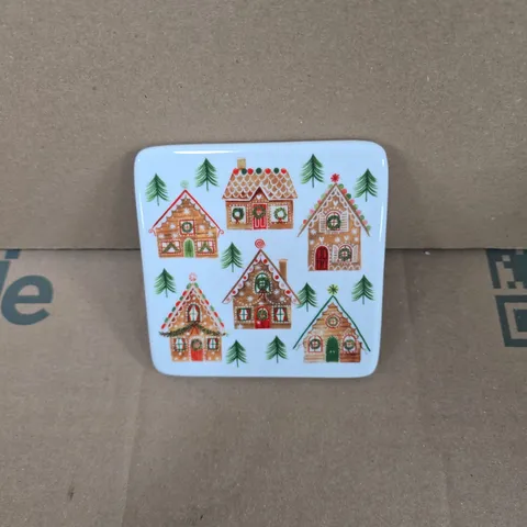 GISELA GRAHAM LONDON - DECORATIVE SQUARE CERAMIC CHRISTMAS COASTERS - BOX OF 48PCS 