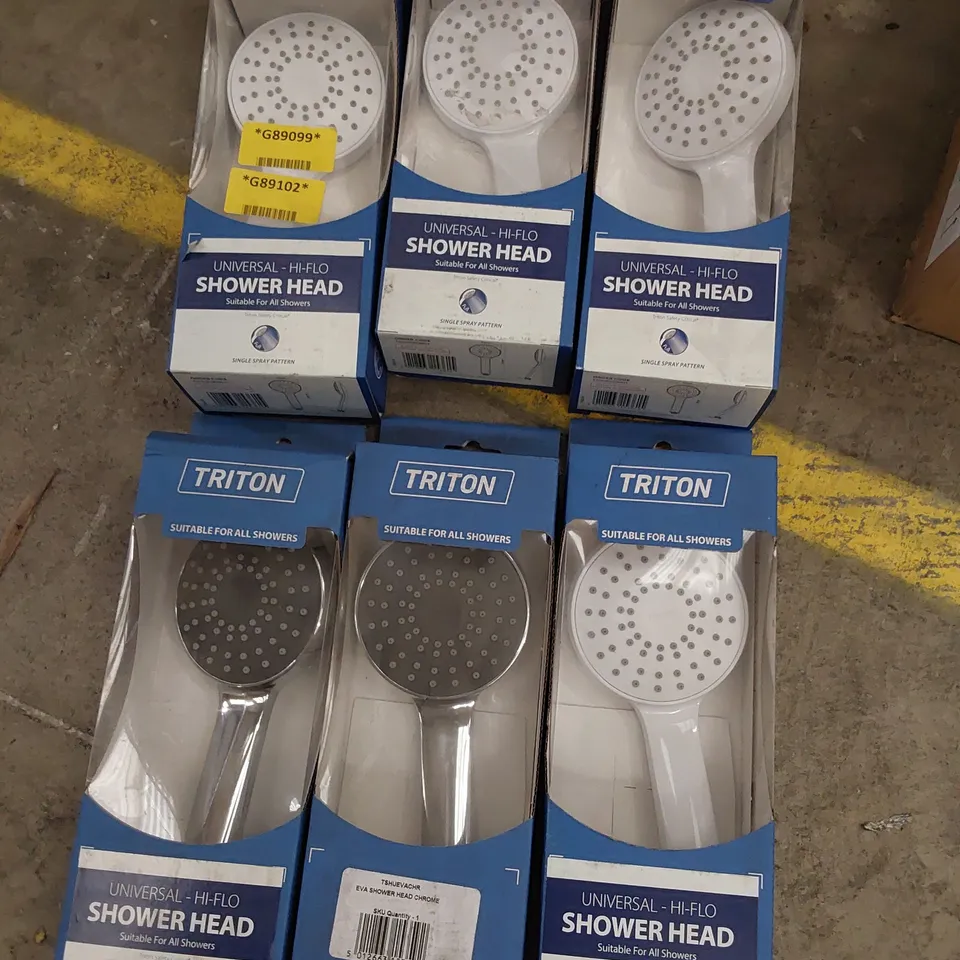 SIX BOXED TRITON UNIVERSAL SHOWER HEADS