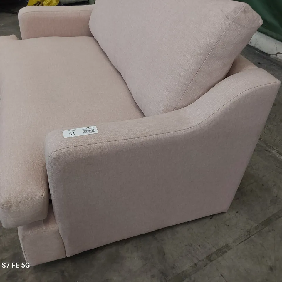 DESIGNER ATWORTH LOVESEAT METAL ACTION SOFABED PINK FABRIC 