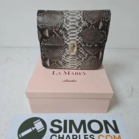 BOXED LA MAREY 100% GENUINE PYTHON LEATHER SMALL BAG WITH ADJUSTABLE SHOULDER STRAP