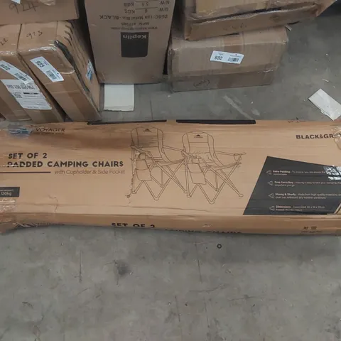 BOXED SET OF 2 VOYAGER PADDED CAMPING CHAIRS