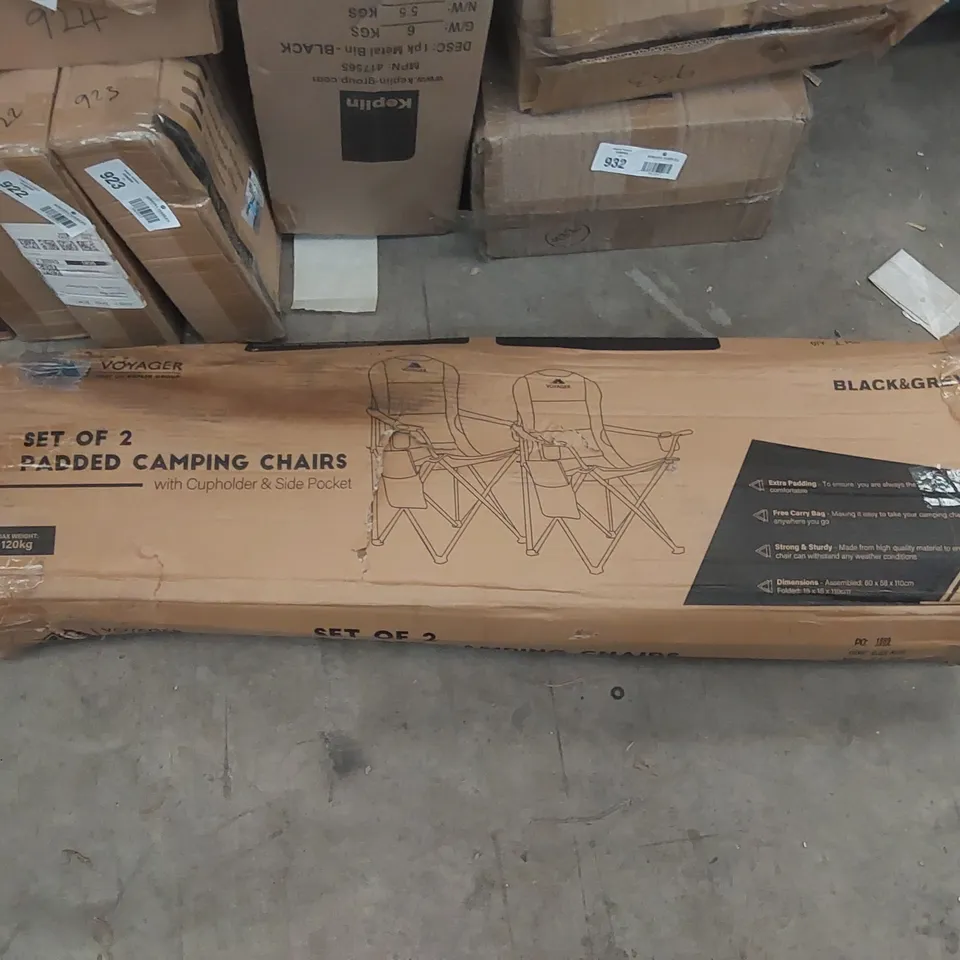 BOXED SET OF 2 VOYAGER PADDED CAMPING CHAIRS